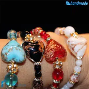 Set of 4 Valentine's bracelets handmade Murano glass - La Fondazione snc - BRAC0030