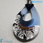 Goccia argento rotto in vetro di Murano – PEND0009
