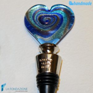 Heart bottle cap made in Murano glass - CAPS0007