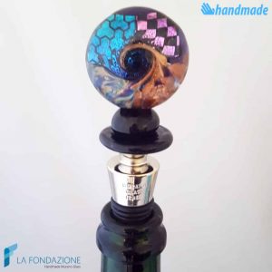 Bottle cap Disc Dichroic made in Murano glass - CAPS0018