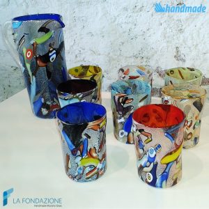 Set of 8 Goti with Carafe made in Murano glass - GOTI0017