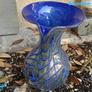 Vaso Decanter Reticello Blu in vetro di Murano - GOTI0025