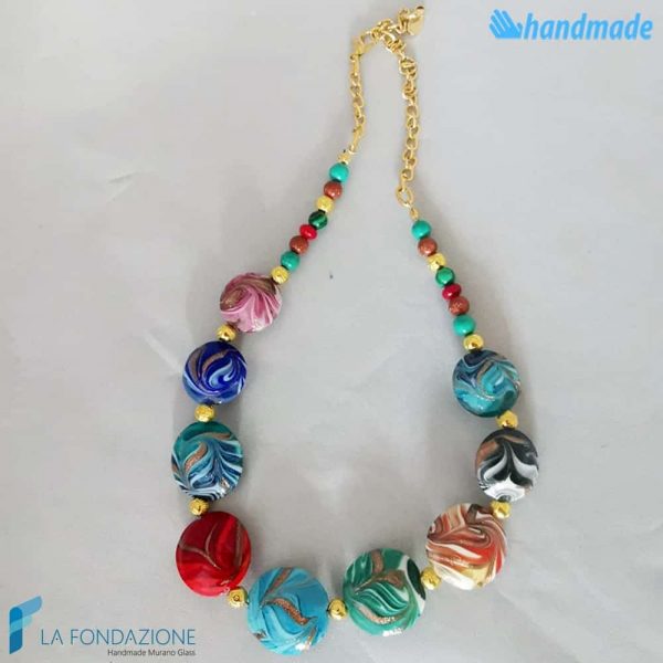 Parure Phoenician Spring with necklace and earrings made in Murano glass - PARU0040