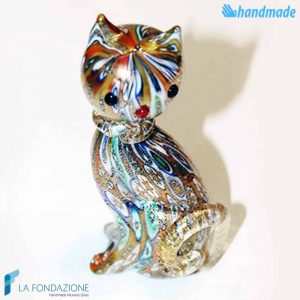 Gatto Murrina in vetro di Murano - SCUL014