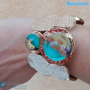 Oyster bubble maxi bracelet made in Murano glass - BRAC0063