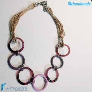 Eco circles necklace made in Murano glass - COLL0097