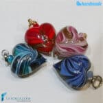 Set of 4 Phoenician Hearts Pearls handmade in Murano glass and avventurine Italy – La Fondazione – PERLA010