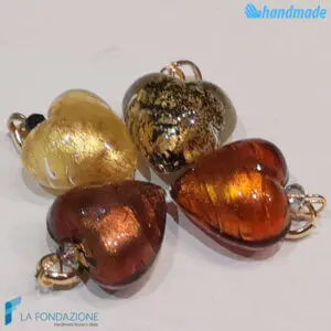 Set of 5 Soleado Hearts with gold leaf - La Fondazione - PERLA017