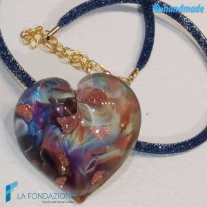 Chalcedony Heart Necklace - La Fondazione snc - COLL0104