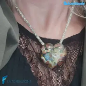 Chalcedony Heart Necklace - La Fondazione snc - COLL0104