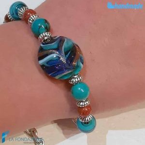 Phoenician Ocean bracelet with aventurine - La Fondazione snc - BRAC0067
