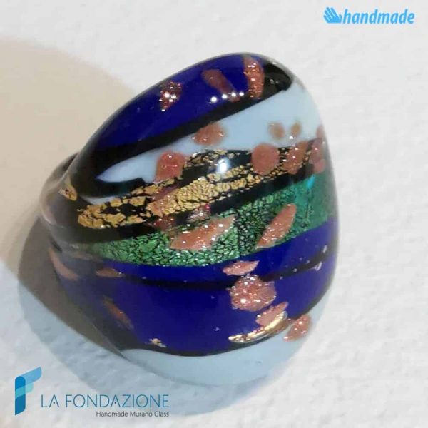 Laguna Blue band ring with aventurine - La Fondazione snc - RINGS0132