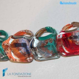 Crystal chalcedony cube with aventurine - La Fondazione snc - RINGS0015