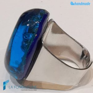 Blue Emerald Ring with Aventurine - La Fondazione - RINGS0138