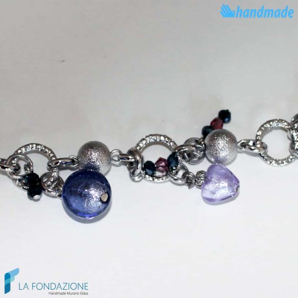 Bluette Charm Bracelet handmade in Murano glass - La Fondazione snc - BRAC0023