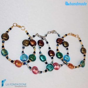 Multi-colored Schissa bracelet handmade in Murano glass - La Fondazione snc - BRAC0025