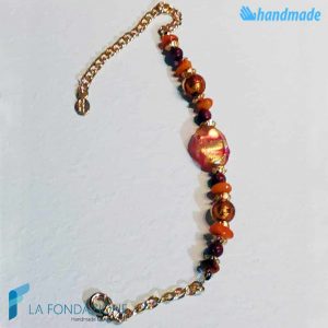 Phoenician Sun bracelet with aventurine handmade in Murano glass - La Fondazione snc - BRAC0049