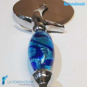 Ocean Pizza Cutter handmade Murano glass - La Fondazione snc - PIZZA002