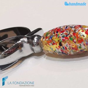 Rainbow Pizza Cutter handmade Murano glass - La Fondazione snc - PIZZA005
