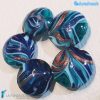 Phoenician Ocean beads with aventurine handmade in Murano glass - La Fondazione snc - PERLA032