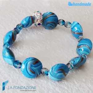 Phoenician full sky bracelet with aventurine handmade in Murano glass - BRAC0082La Fondazione snc - 