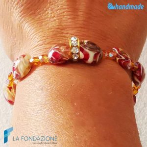 Phoenician full earth bracelet with aventurine handmade in Murano glass - La Fondazione snc - BRAC0083