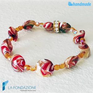 Phoenician full earth bracelet with aventurine handmade in Murano glass - La Fondazione snc - BRAC0083