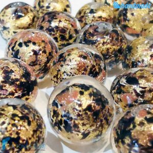 Gold Sphere Pearls with Aventurine 12 mm - La Fondazione snc - PERLA047
