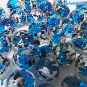 Silver Sphere Pearls with blue aventurine 12 mm - La Fondazione snc - PERLA048