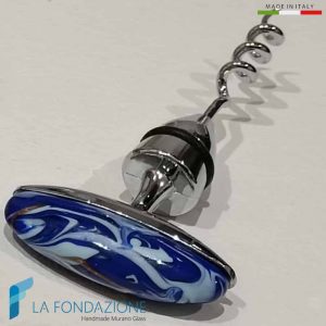 Ocean Blue Phoenician corkscrew with aventurine - La Fondazione snc - SCREW001