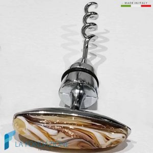 Caramel Phoenician corkscrew with aventurine - La Fondazione snc - SCREW002