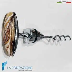 Caramel Phoenician corkscrew with aventurine - La Fondazione snc - SCREW002