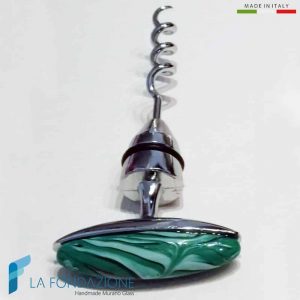 Mint Phoenician corkscrew with aventurine - La Fondazione snc - SCREW004