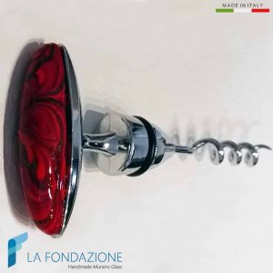Lava Phoenician corkscrew with aventurine - La Fondazione snc - SCREW005
