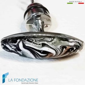 Black Phoenician corkscrew with aventurine - La Fondazione snc - SCREW006