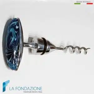 Aqua Phoenician corkscrew with aventurine - La Fondazione snc - SCREW008