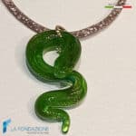 Collana Serpente Cobra Verde con avventurina – La Fondazione snc – COLL0115