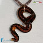 Collana Serpente Cobra Marrone con avventurina in vetro di Murano – La Fondazione snc – COLL0116