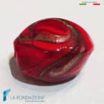 Perle Fenicio Ovali Rosse con avventurina in vetro di Murano | La Fondazione snc | PERLA059
