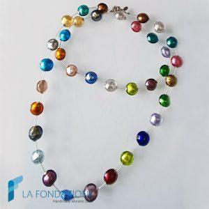 Multicolor Candy necklace with gold and silver | La Fondazione snc | COLL0127