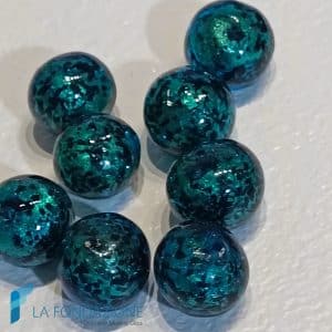 Aquamarine Sphere Pearls with grit and silver